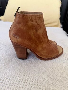 Bed Stu Open-Toe Ankle Boot in Chestnut